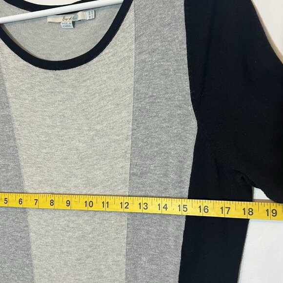 Boden Colorblock A Line Knit Dress Sz 14 Milano Black Gray Cotton Blend Preppy - Picture 5 of 9